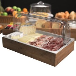 Set espositore buffet - 53 x 32 cm - acacia/melamina - naturale - Leone