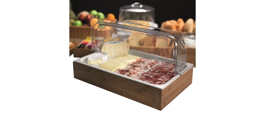 Set espositore buffet - 53 x 32 cm - acacia/melamina - naturale - Leone
