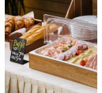 Set espositore buffet - 53 x 32 cm - acacia/melamina - naturale - Leone