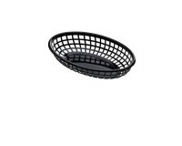 Cestino americano ovale - in plastica - 23,5 x 15 x 4,5 cm - nero - Leone