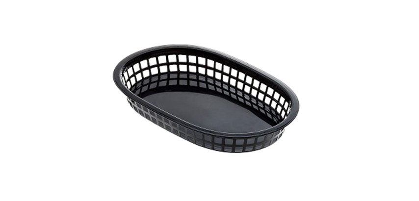 Cestino americano ovale - in plastica - 27,5 x 17,5 x 4 cm - nero - Leone