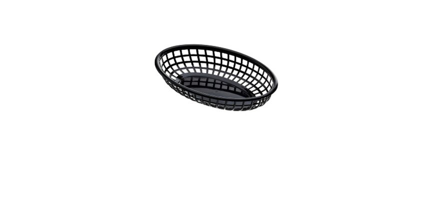 Cestino americano ovale - in plastica - 27,5 x 17,5 x 4 cm - nero - Leone