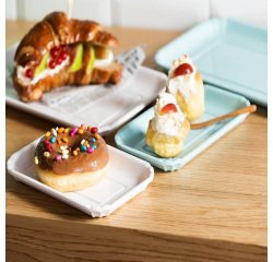 Vassoio bignè - 26,5 x 16,2 cm - melamina - bianco - Leone