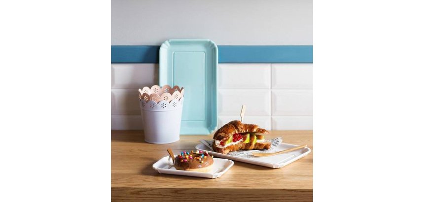 Vassoio bignè - 17,5  x 11 cm - melamina - bianco - Leone