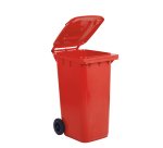 Bidone carrellato per raccolta differenziata - 240 L - rosso - Mobil Plastic