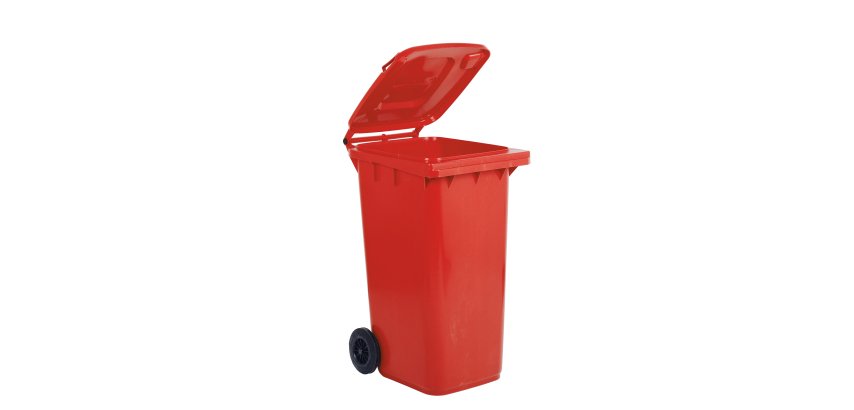 Bidone carrellato per raccolta differenziata - 240 L - rosso - Mobil Plastic