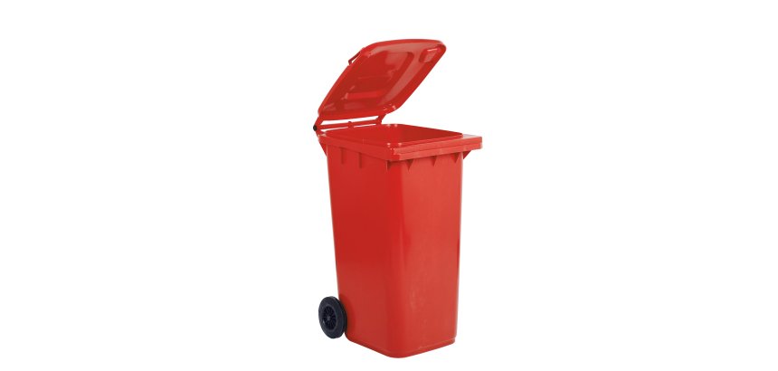 Bidone carrellato per raccolta differenziata - 240 L - rosso - Mobil Plastic