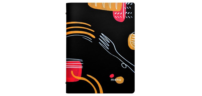 Portamenù linea Spaghetti -  A4 - 24,6x31,6 cm - nero - Stilcasa