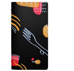 Portamenù linea Spaghetti - 18x31,6 cm - nero - Stilcasa