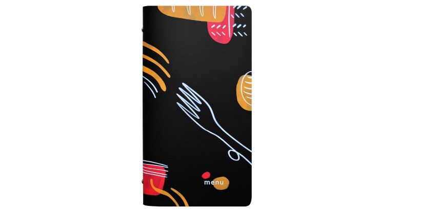 Portamenù linea Spaghetti - 18x31,6 cm - nero - Stilcasa