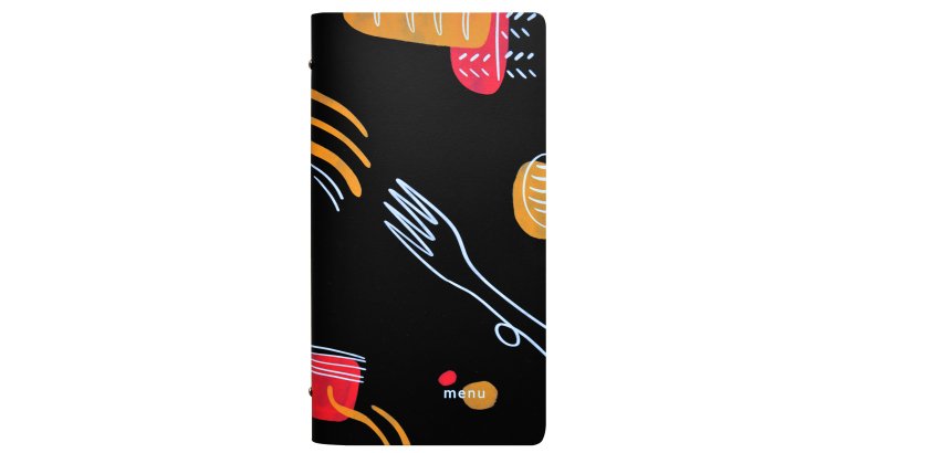 Portamenù linea Spaghetti - 18x31,6 cm - nero - Stilcasa
