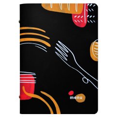 Portamenù linea Spaghetti - A5 - 17x23 cm - nero - Stilcasa