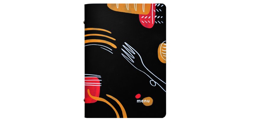 Portamenù linea Spaghetti - A5 - 17x23 cm - nero - Stilcasa