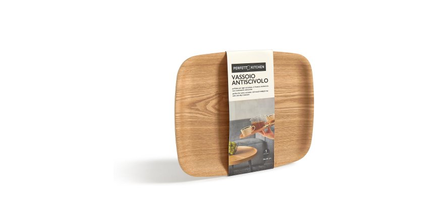 Vassoio antiscivolo - in legno frassino - 36 x 28 cm - Perfetto