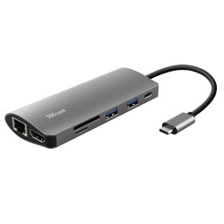 EN_Adaptador trust dalyx 7 en 1 multipuerto usb-c / hdmi / 2x usb-a / network / micro / micro sd / ethernet