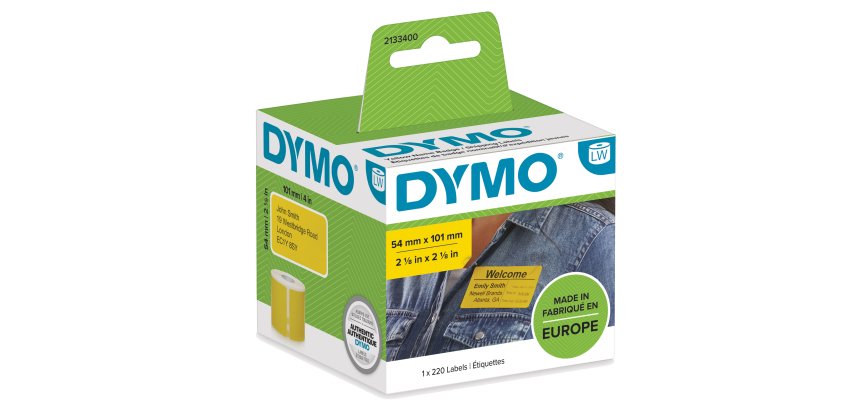 Rotolo 220 etichette LW 2133400 - 54 x 101 mm - carta - spedizione/badge - giallo - Dymo