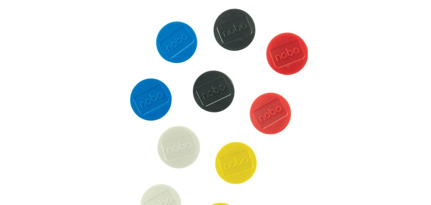 Magneti - diametro 3,8 cm - colori assortiti - Nobo - conf. 10 pezzi