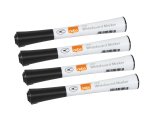 Pennarelli Glide per lavagne bianche - punta tonda - nero - Nobo - blister 4 pezzi