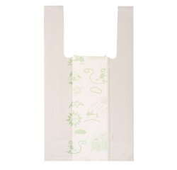 Shoppers Mini - 22 x 40 cm - mater-bi - bianco - scatola 500 pezzi