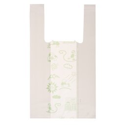 Shoppers Mini - 22 x 40 cm - mater-bi - bianco - scatola 500 pezzi