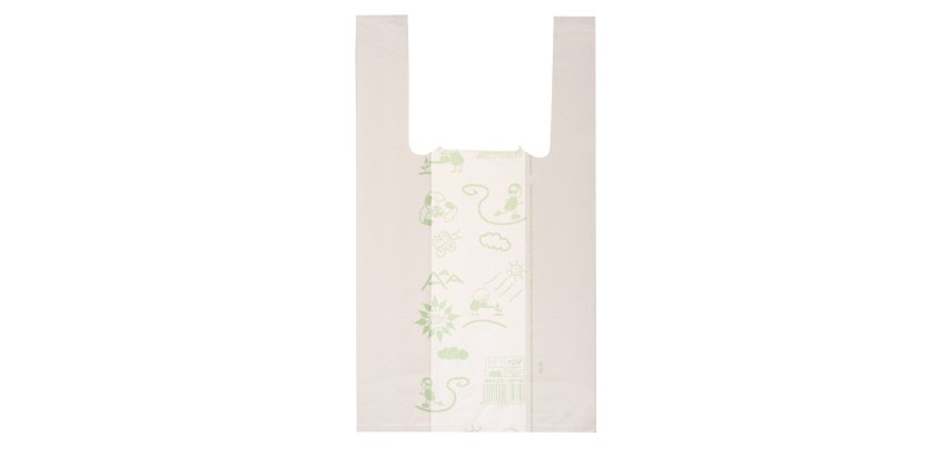 Shoppers Mini - 22 x 40 cm - mater-bi - bianco - scatola 500 pezzi