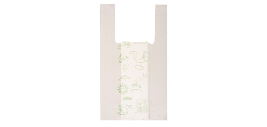 Shoppers Mini - 22 x 40 cm - mater-bi - bianco - scatola 500 pezzi