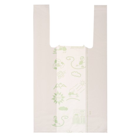 Shoppers Mini - 22 x 40 cm - mater-bi - bianco - scatola 500 pezzi