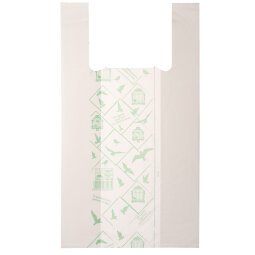 Shoppers Midi - 28 x 50 cm - mater-bi - bianco - scatola 500 pezzi