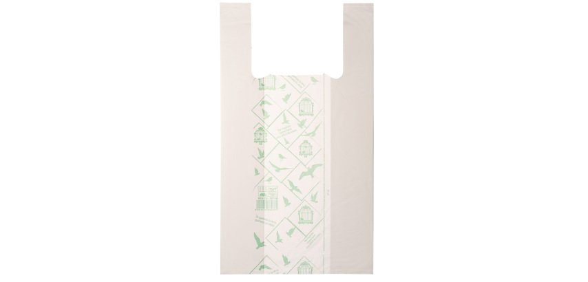 Shoppers Midi - 28 x 50 cm - mater-bi - bianco - scatola 500 pezzi