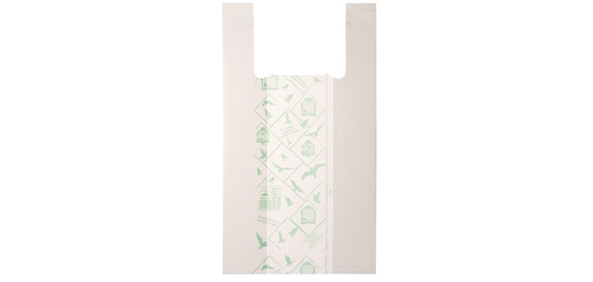 Shoppers Midi - 28 x 50 cm - mater-bi - bianco - scatola 500 pezzi