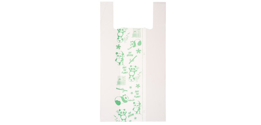 Shoppers Maxi - 30 x 60 cm - mater-bi - bianco - scatola 500 pezzi
