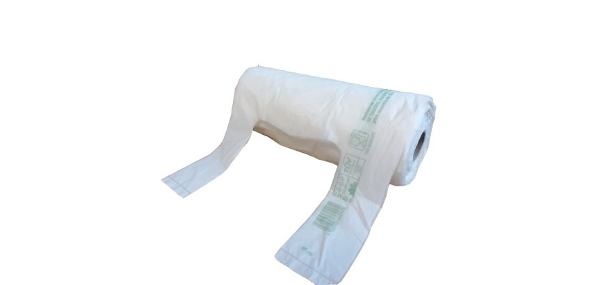 Shoppers Mini - 22x50 cm - mater-bi - bianco - rotolo 200 pezzi
