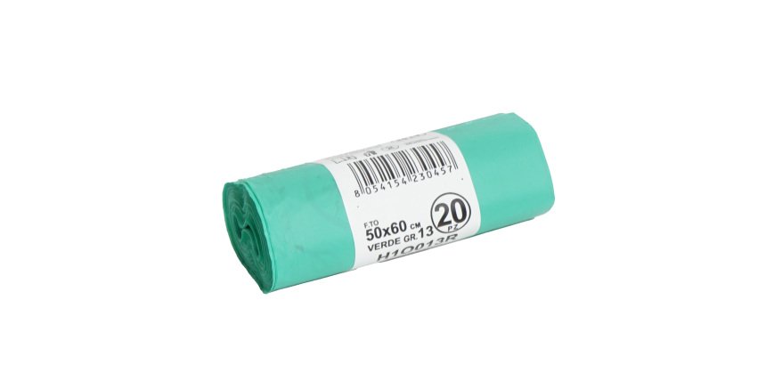 Sacchi bio - 50x60 cm - 30 L - 17 micron - verde - conf. 20 pezzi