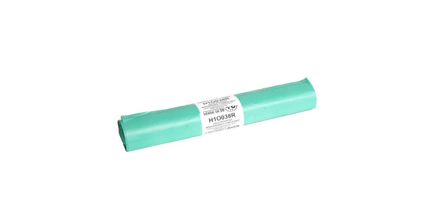 Sacchi bio - 70x100 cm - 110 L - 18 micron - verde - conf. 10 pezzi