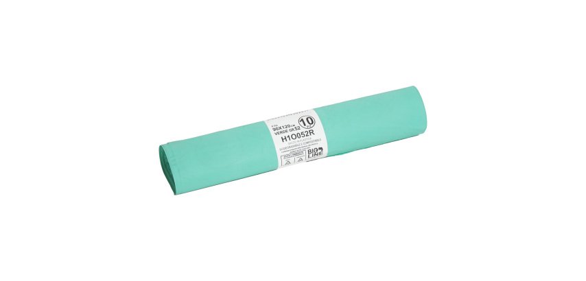 Sacchi bio - 90 x 120 cm - 120 L - 19 micron - verde - conf. 10 pezzi