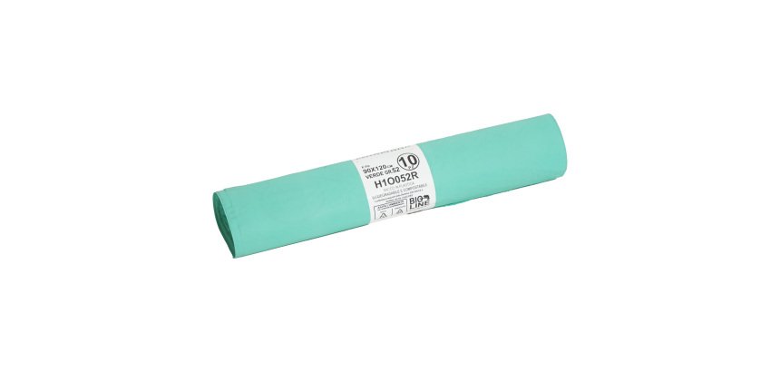 Sacchi bio - 90 x 120 cm - 120 L - 19 micron - verde - conf. 10 pezzi