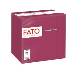 Tovagliolo - carta - 24 x 24 cm - 2 veli - bordeaux - Fato - conf. 100 pezzi