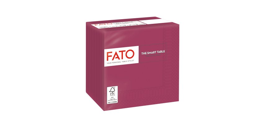 Tovagliolo - carta - 24 x 24 cm - 2 veli - bordeaux - Fato - conf. 100 pezzi