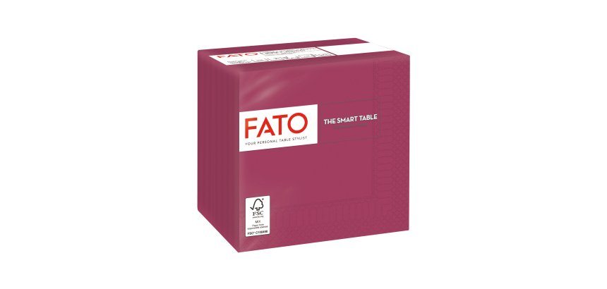 Tovagliolo - carta - 24 x 24 cm - 2 veli - bordeaux - Fato - conf. 100 pezzi