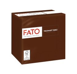 Tovagliolo - carta - 24 x 24 cm - 2 veli - cioccolato - Fato - conf. 100 pezzi