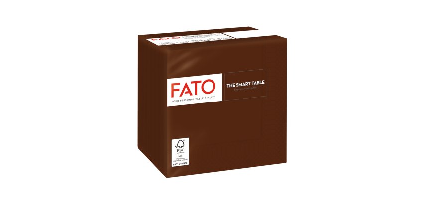 Tovagliolo - carta - 24 x 24 cm - 2 veli - cioccolato - Fato - conf. 100 pezzi