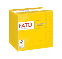 Tovagliolo - carta - 24 x 24 cm - 2 veli - giallo - Fato - conf. 100 pezzi