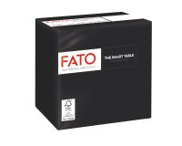 Tovagliolo - carta - 24 x 24 cm - 2 veli - nero - Fato - conf. 100 pezzi