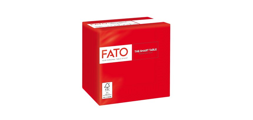 Tovagliolo - carta - 24 x 24 cm - 2 veli - rosso - Fato - conf. 100 pezzi