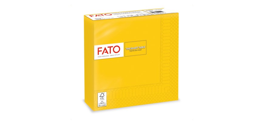 Tovagliolo - carta - 33 x 33 cm - 2 veli - giallo - Fato - conf. 50 pezzi