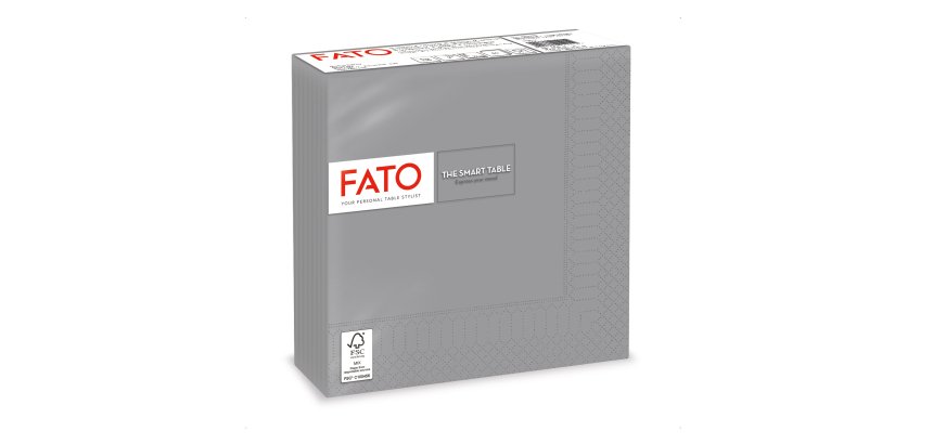 Tovagliolo - carta - 33 x 33 cm - 2 veli - grigio - Fato - conf. 50 pezzi
