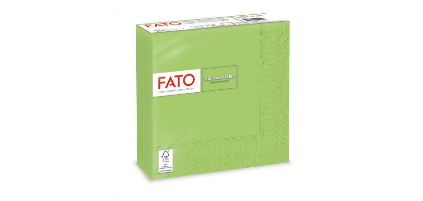 Tovagliolo - carta - 33 x 33 cm - 2 veli - verde mela - Fato - conf. 50 pezzi