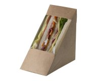 Scatole per sandwich Street Food in carta kraft - 12,3 x 7,2 x 12,3 cm - Leone - conf. 100 pezzi