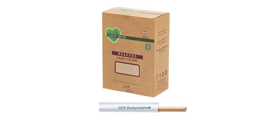Cannucce kraft imbustate bio - 21 cm - Leone - conf. 250 pezzi