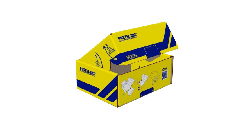 Scatola spedizioni Postal Box - S - 26 x 19 x 10 cm - giallo/blu - Blasetti